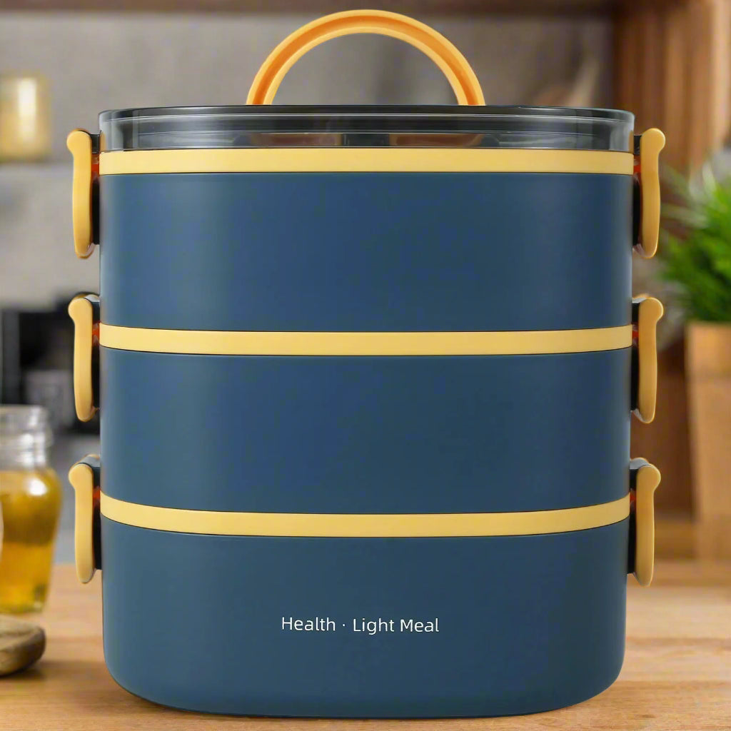 Lunch box 3 étage bleu