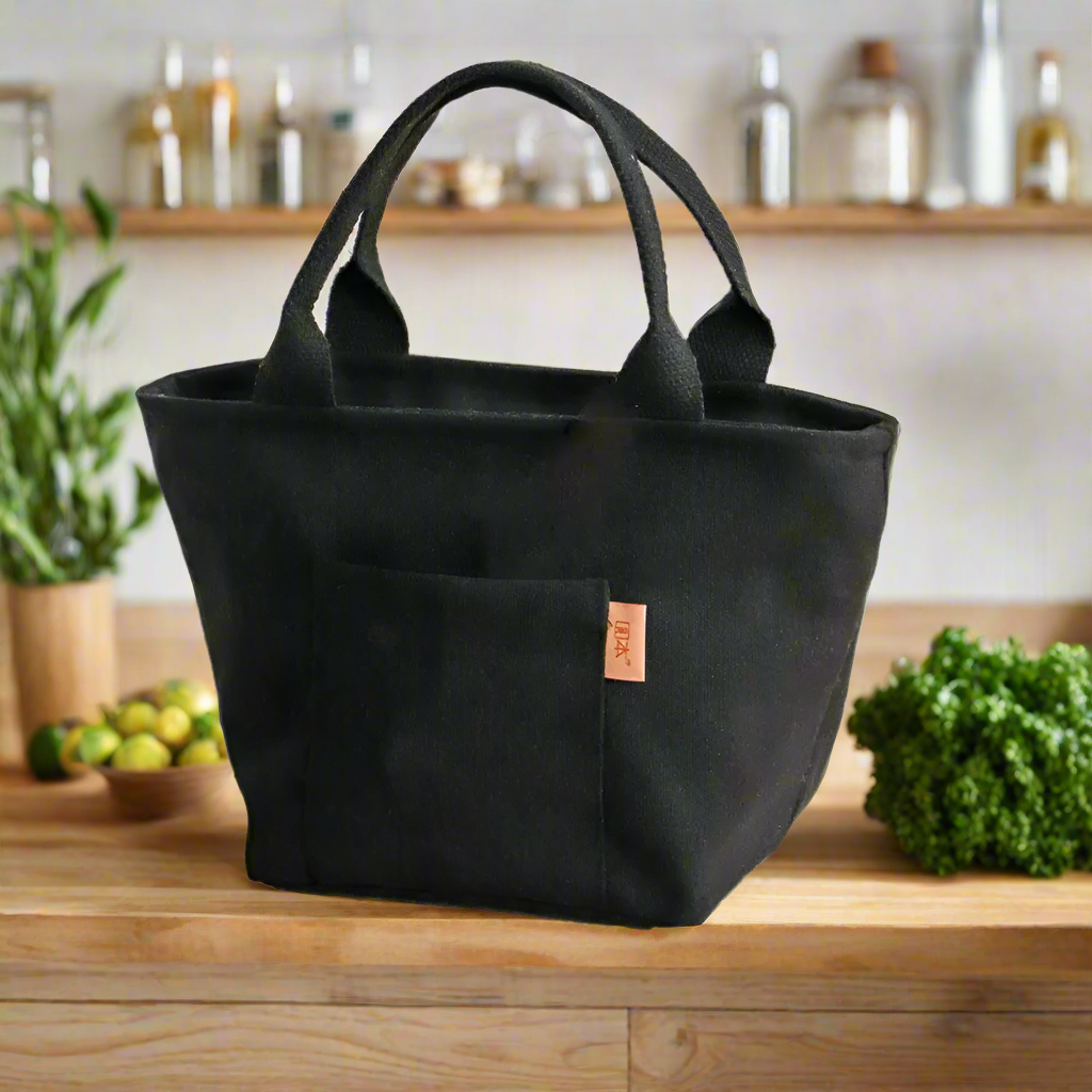 Sac à déjeuner en toile noir