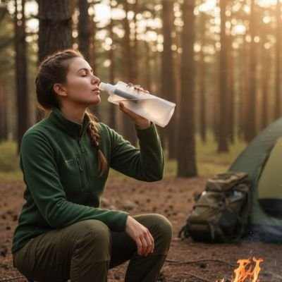 Gourde filtrante pour les ballades en foret