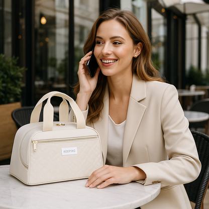 Joli sac isotherme femme beige