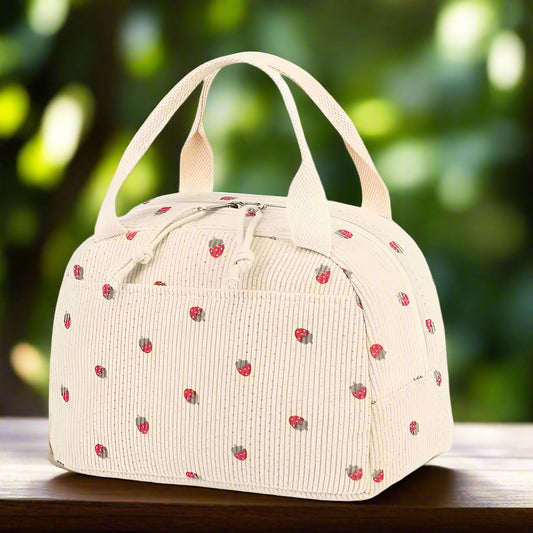 Lunch bag beige fraise
