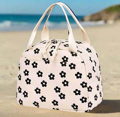 Lunch bag beige noir