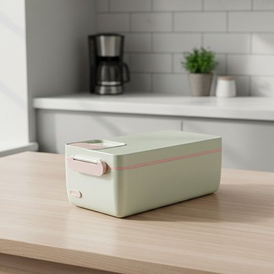 Lunch box chauffante sur une table de cuisine