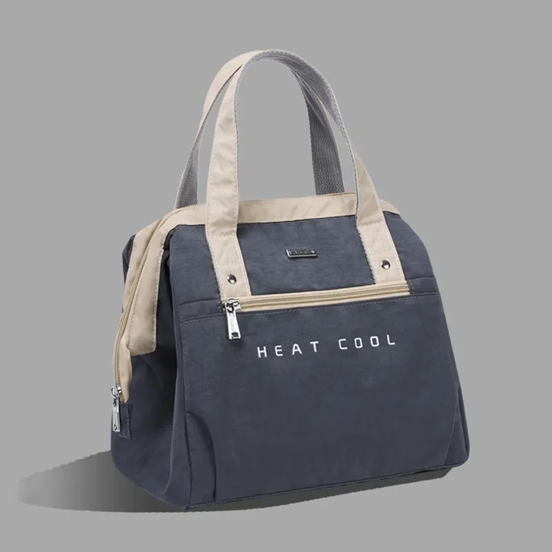 Sac repas isotherme femme gris beige