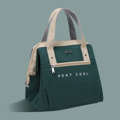 Sac repas isotherme femme vert beige