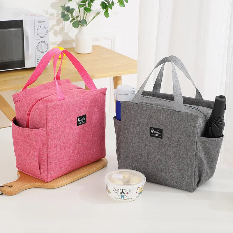 Sac repas isotherme rose